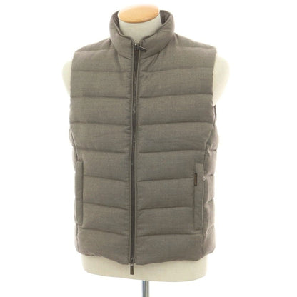 【中古】ムーレー MOORER OLIVER-L ウールカシミヤ ダブルジップ ダウンベスト ブルゾン グレージュ【 44 】【 状態ランクA 】【 メンズ 】