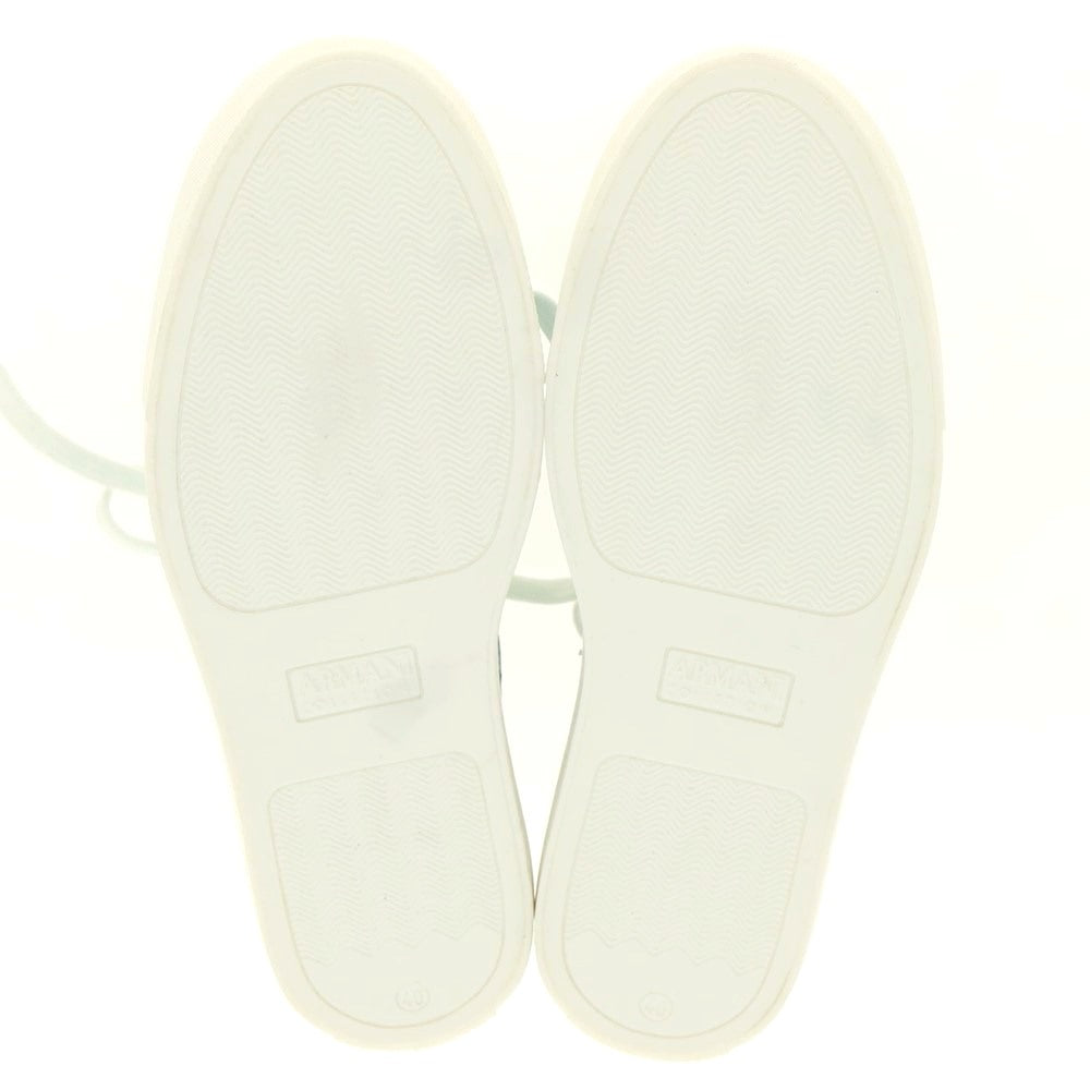 【中古】【未使用】アルマーニ コレッツォーニ ARMANI COLLEZIONI レザー スニーカー ターコイズ系【 40 】【 状態ランクS 】【 メンズ 】