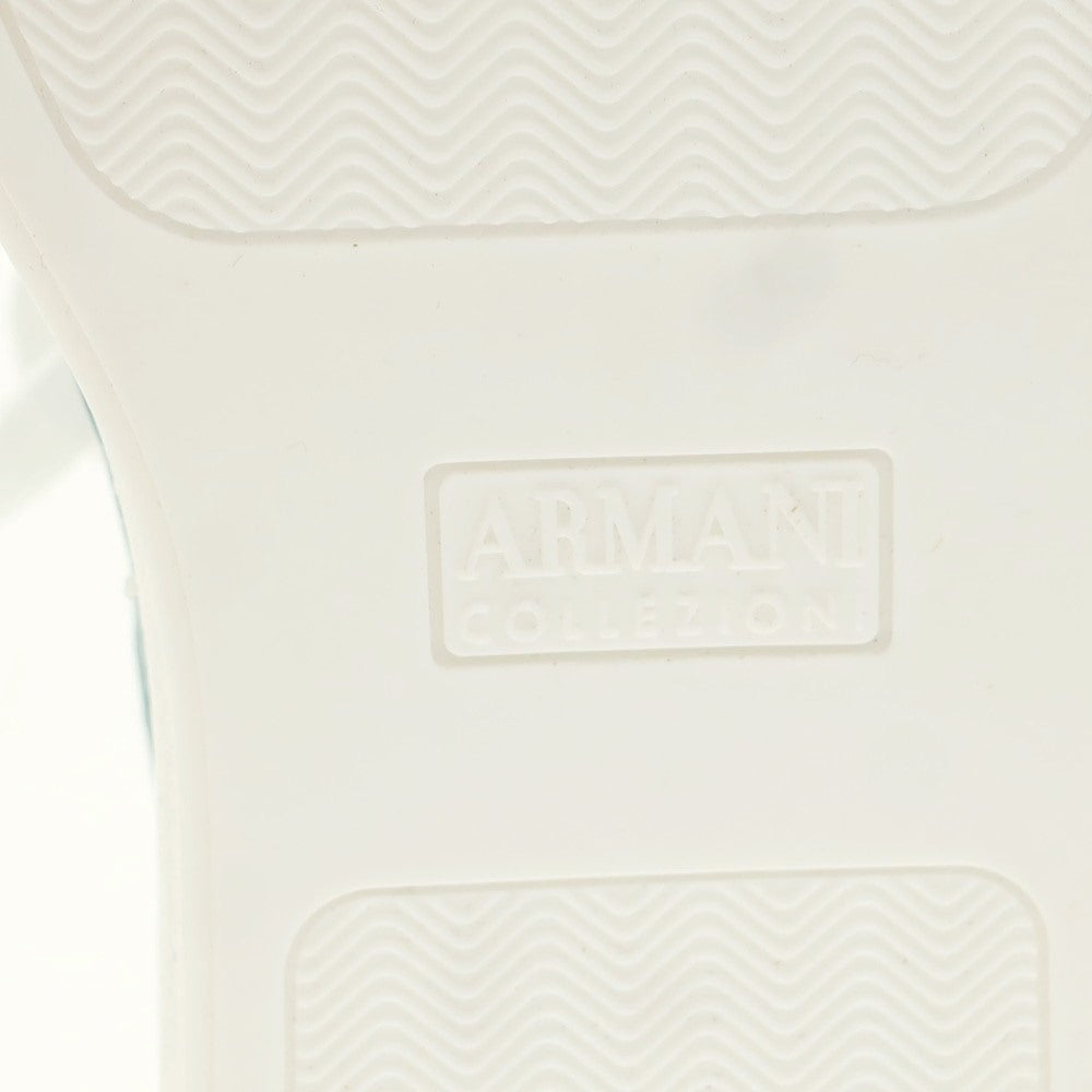 【中古】【未使用】アルマーニ コレッツォーニ ARMANI COLLEZIONI レザー スニーカー ターコイズ系【 40 】【 状態ランクS 】【 メンズ 】
