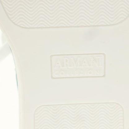 【中古】【未使用】アルマーニ コレッツォーニ ARMANI COLLEZIONI レザー スニーカー ターコイズ系【 40 】【 状態ランクS 】【 メンズ 】