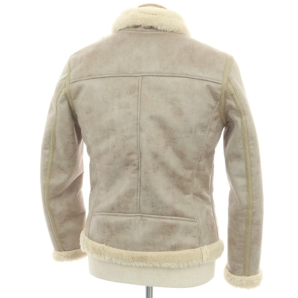 【中古】ザダファーオブセントジョージ The DUFFER of ST.GEORGE ポリエステル フェイクムートン ダブルジップ ブルゾン ベージュ【サイズS】【 状態ランクB 】【 メンズ 】 [CPD]