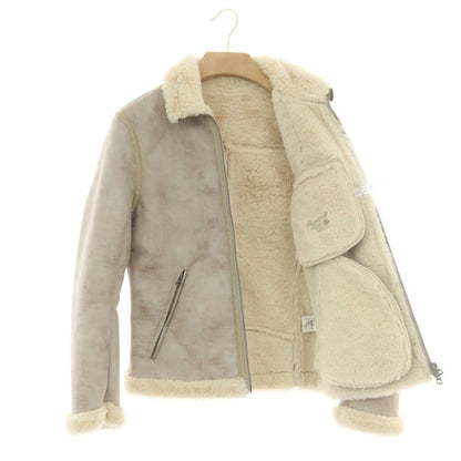 【中古】ザダファーオブセントジョージ The DUFFER of ST.GEORGE ポリエステル フェイクムートン ダブルジップ ブルゾン ベージュ【 S 】【 状態ランクB 】【 メンズ 】