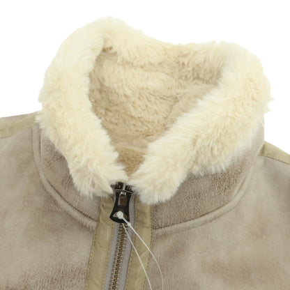 【中古】ザダファーオブセントジョージ The DUFFER of ST.GEORGE ポリエステル フェイクムートン ダブルジップ ブルゾン ベージュ【 S 】【 状態ランクB 】【 メンズ 】