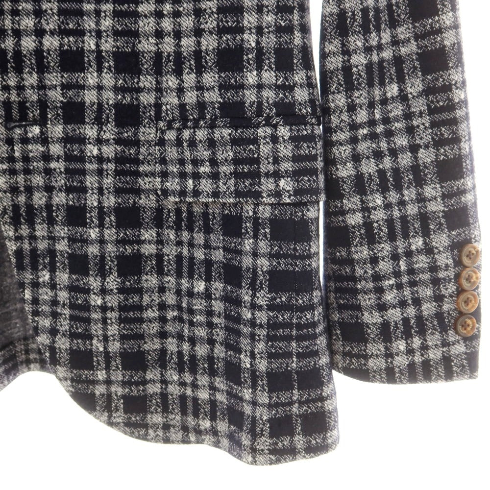 【中古】イレブンティ eleventy ウールコットン チェック ジャージージャケット ネイビーxホワイト【 44 】【 状態ランクB 】【 メンズ 】