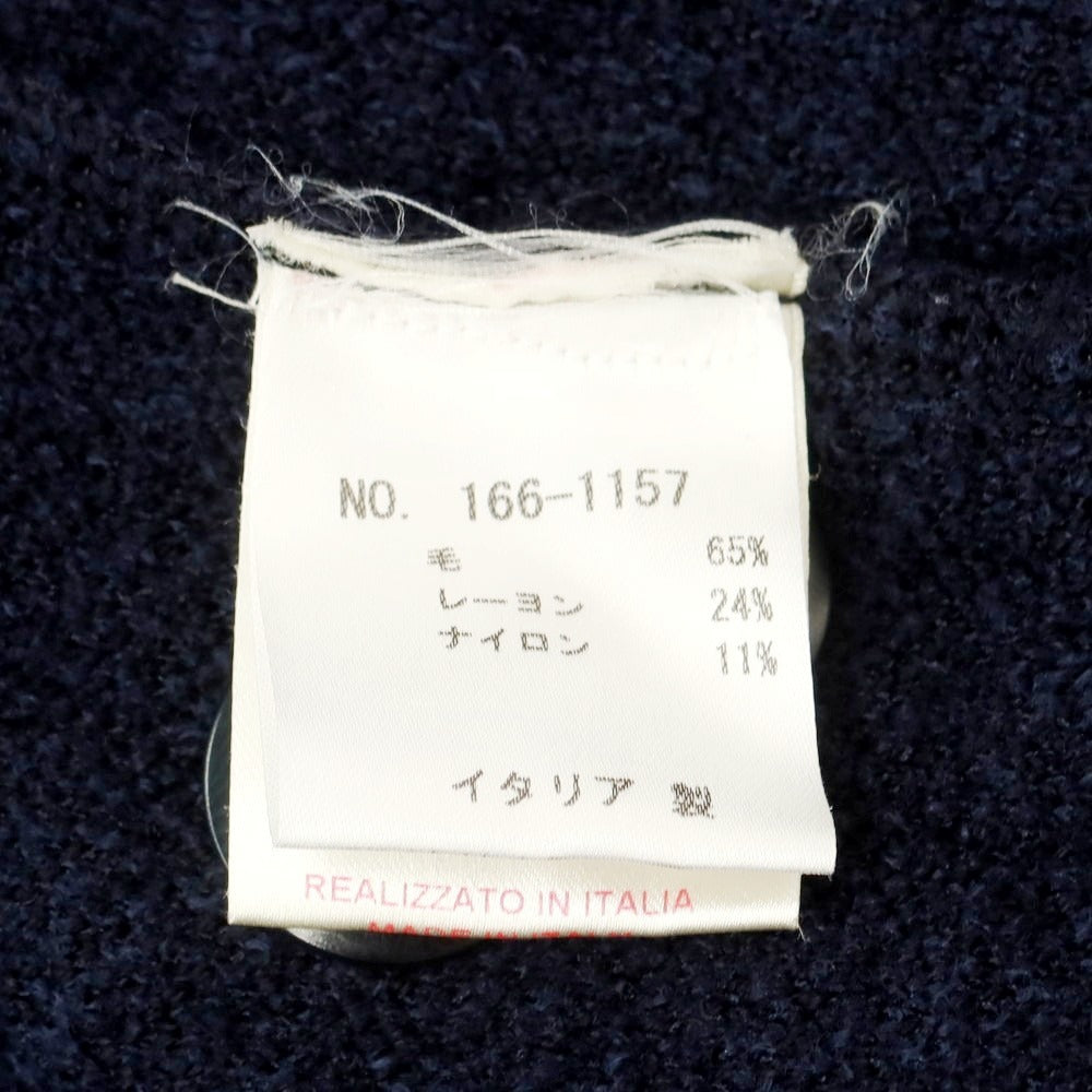 【中古】アルテア Altea ウール レーヨン ハウンドトゥース柄 ニットジャケット ネイビー【サイズS】【 状態ランクB 】【 メンズ 】 [CPD]