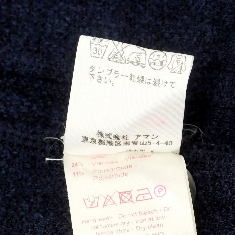 【中古】アルテア Altea ウール レーヨン ハウンドトゥース柄 ニットジャケット ネイビー【サイズS】【 状態ランクB 】【 メンズ 】 [CPD]