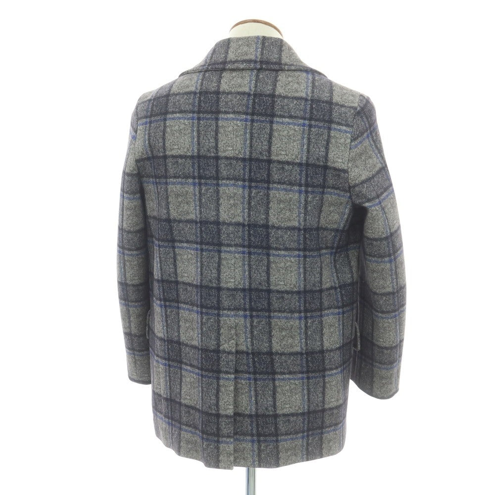 【中古】チルコロ1901 CIRCOLO 1901 コットン ジャージー チェック 中綿入り ピーコート グレーxネイビー【 46 】【 状態ランクA 】【 メンズ 】