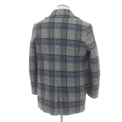 【中古】チルコロ1901 CIRCOLO 1901 コットン ジャージー チェック 中綿入り ピーコート グレーxネイビー【 46 】【 状態ランクA 】【 メンズ 】