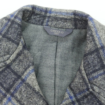 【中古】チルコロ1901 CIRCOLO 1901 コットン ジャージー チェック 中綿入り ピーコート グレーxネイビー【 46 】【 状態ランクA 】【 メンズ 】