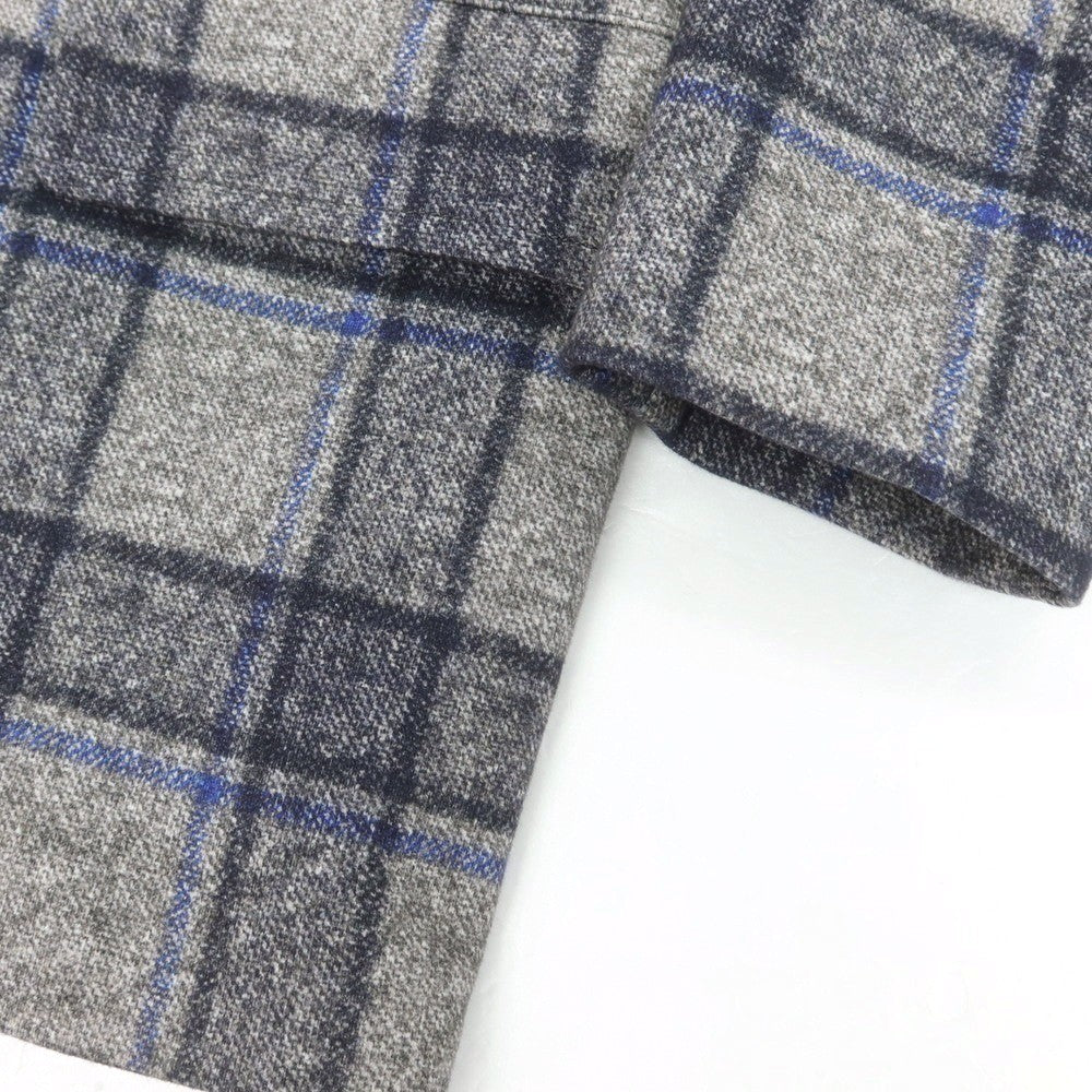 【中古】チルコロ1901 CIRCOLO 1901 コットン ジャージー チェック 中綿入り ピーコート グレーxネイビー【 46 】【 状態ランクA 】【 メンズ 】