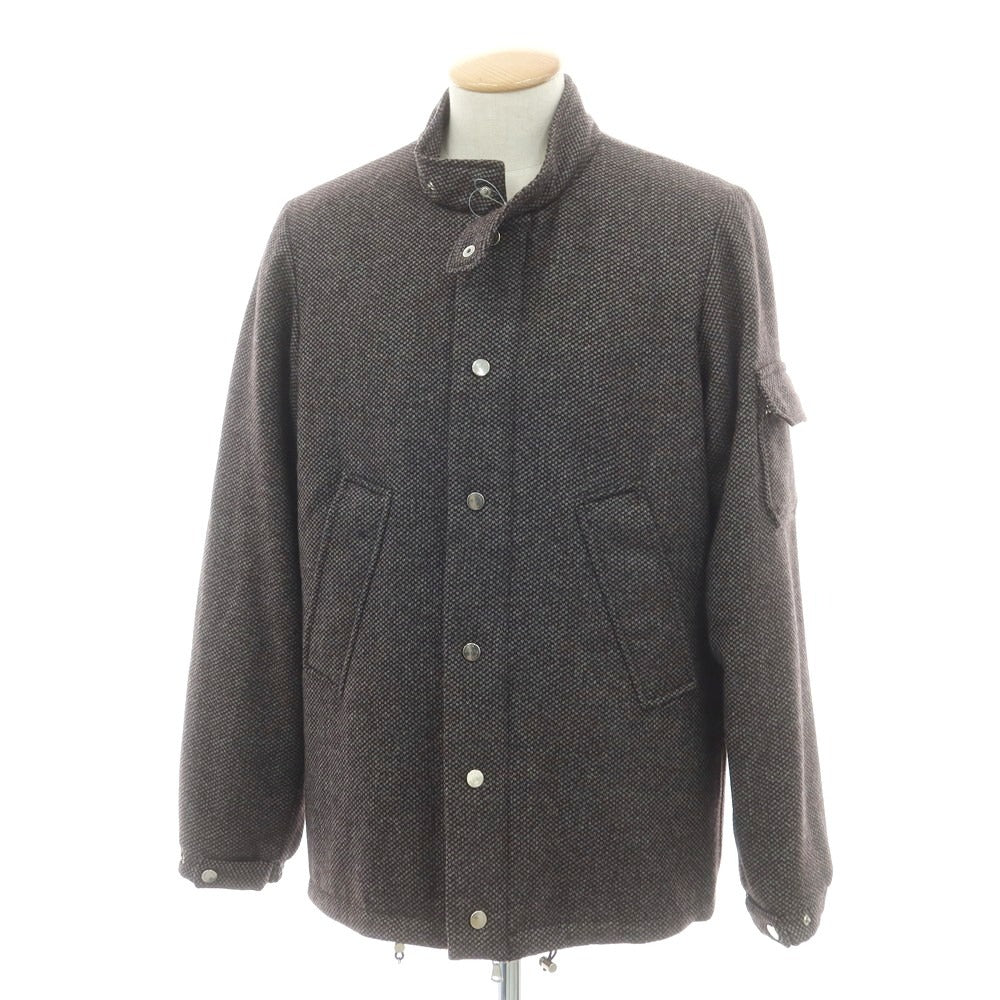 【中古】ロダ RODA 中綿入り ウールカシミヤ スタンドカラー ブルゾン グレーxブラウン【 S 】【 状態ランクB 】【 メンズ 】