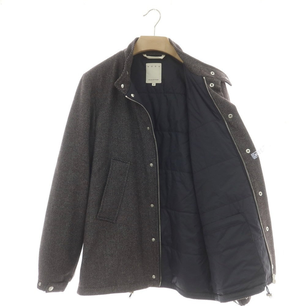 【中古】ロダ RODA 中綿入り ウールカシミヤ スタンドカラー ブルゾン グレーxブラウン【 S 】【 状態ランクB 】【 メンズ 】 [CPD]