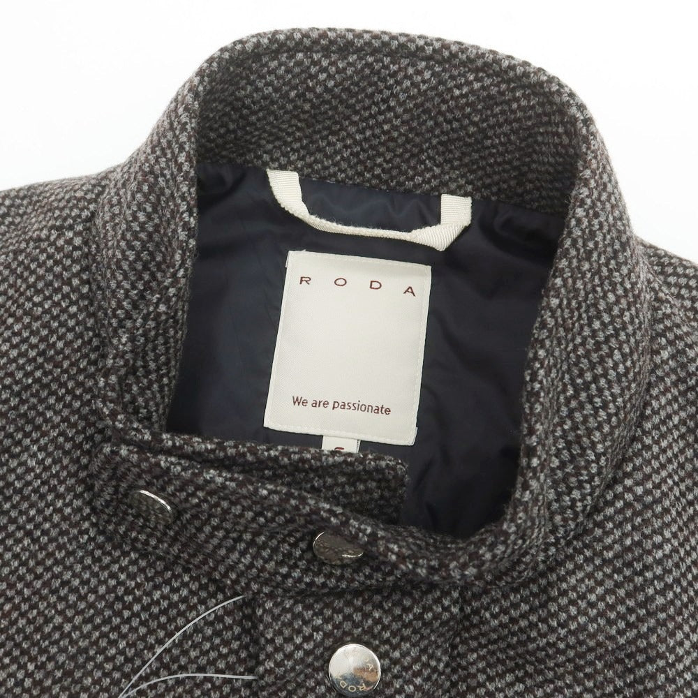 【中古】ロダ RODA 中綿入り ウールカシミヤ スタンドカラー ブルゾン グレーxブラウン【 S 】【 状態ランクB 】【 メンズ 】