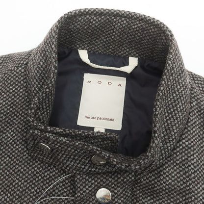 【中古】ロダ RODA 中綿入り ウールカシミヤ スタンドカラー ブルゾン グレーxブラウン【 S 】【 状態ランクB 】【 メンズ 】