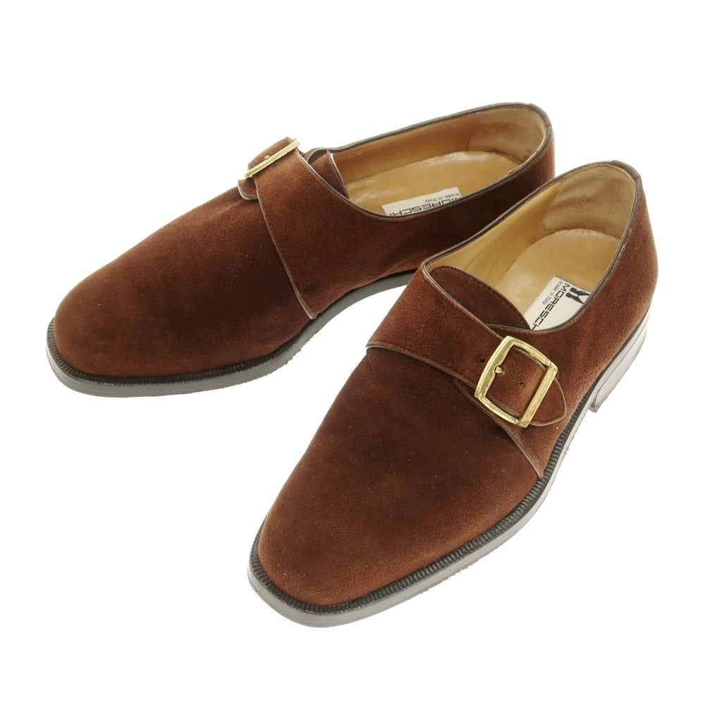 【中古】モレスキー MORESCHI スエード シングルモンク ドレスシューズ ブラウン【 5 】【 状態ランクB 】【 メンズ 】