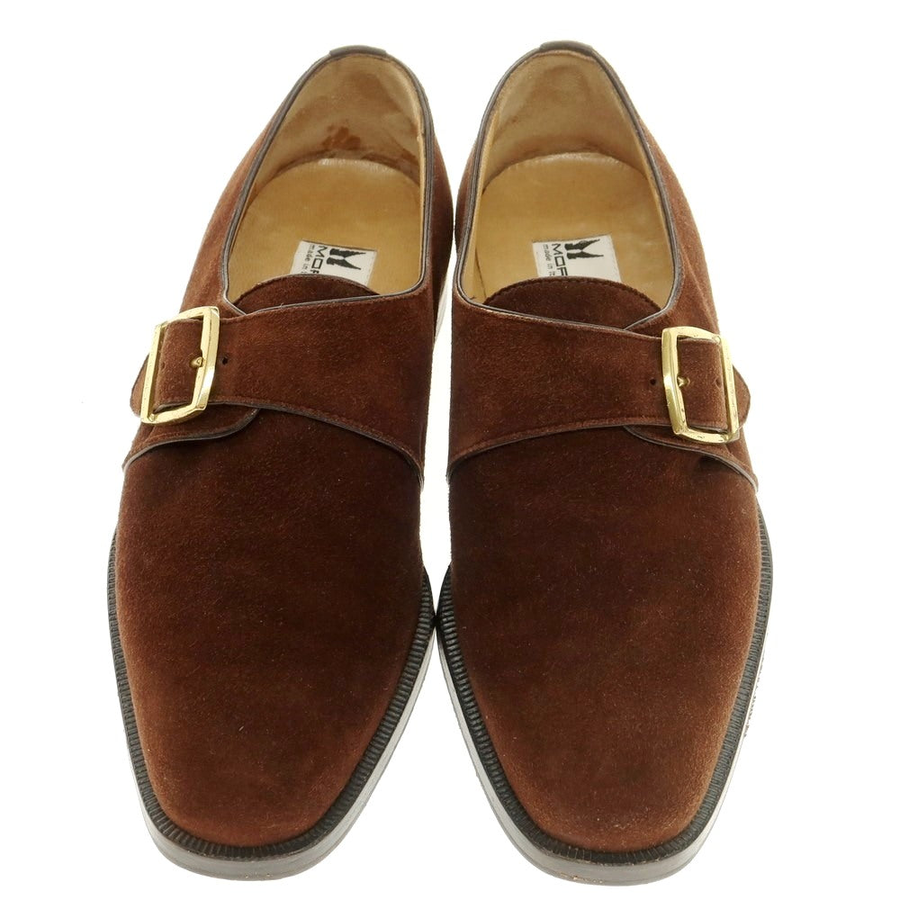 【中古】モレスキー MORESCHI スエード シングルモンク ドレスシューズ ブラウン【 5 】【 状態ランクB 】【 メンズ 】