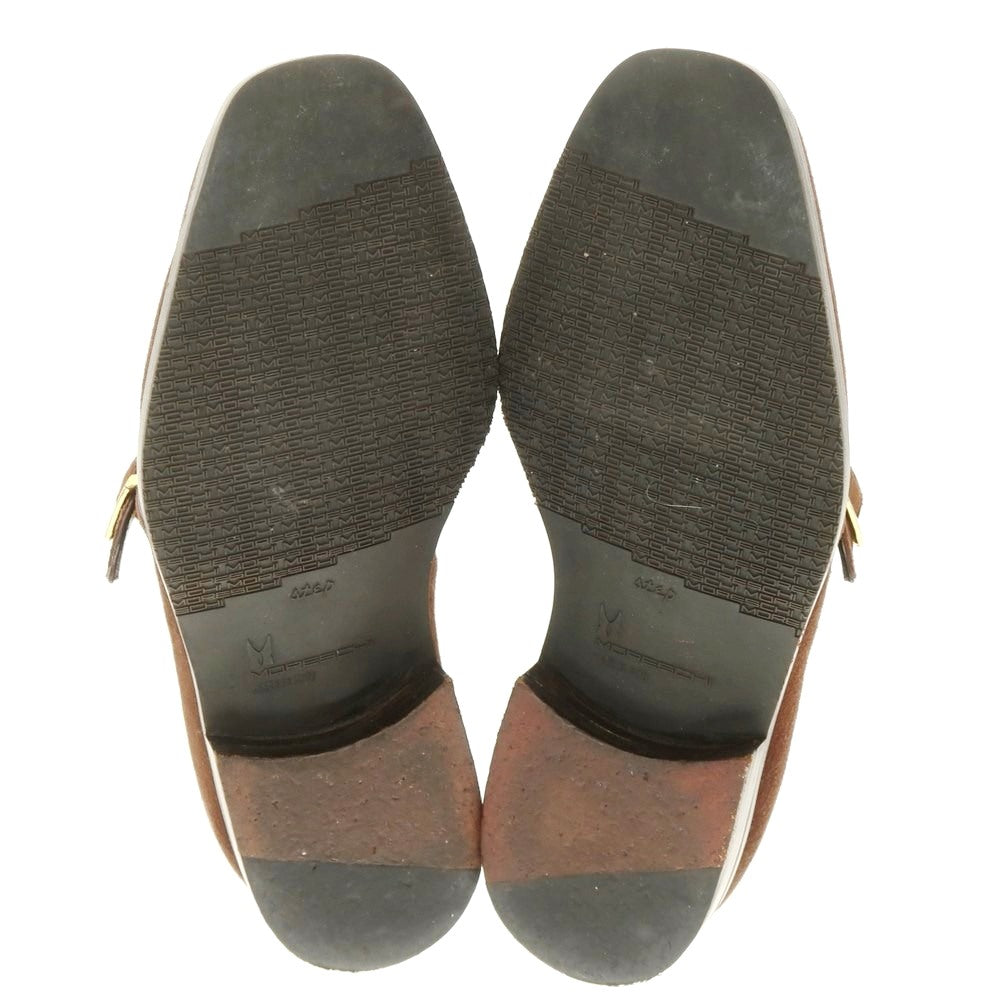 【中古】モレスキー MORESCHI スエード シングルモンク ドレスシューズ ブラウン【 5 】【 状態ランクB 】【 メンズ 】