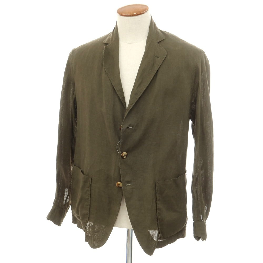 [Used] LARDINI Linen Shirt Jacket Olive [M] [Condition Rank C] [Men&