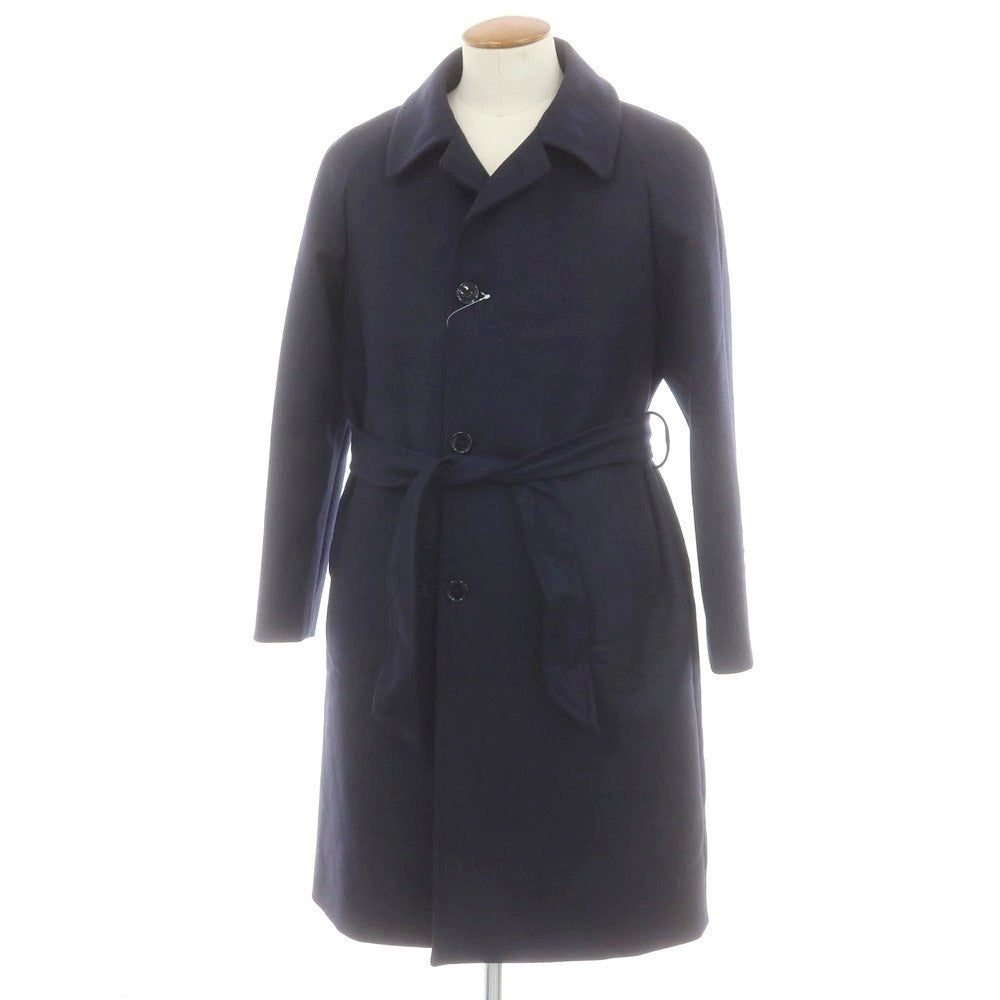 【中古】タリアトーレ TAGLIATORE ツイルウールカシミヤ ステンカラーコート ネイビー【 48 】【 状態ランクA 】【 メンズ 】