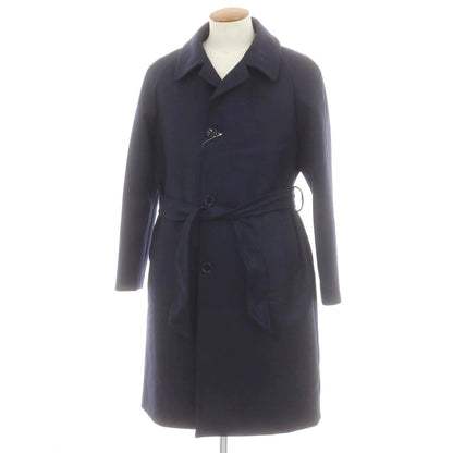 【中古】タリアトーレ TAGLIATORE ツイルウールカシミヤ ステンカラーコート ネイビー【 48 】【 状態ランクA 】【 メンズ 】