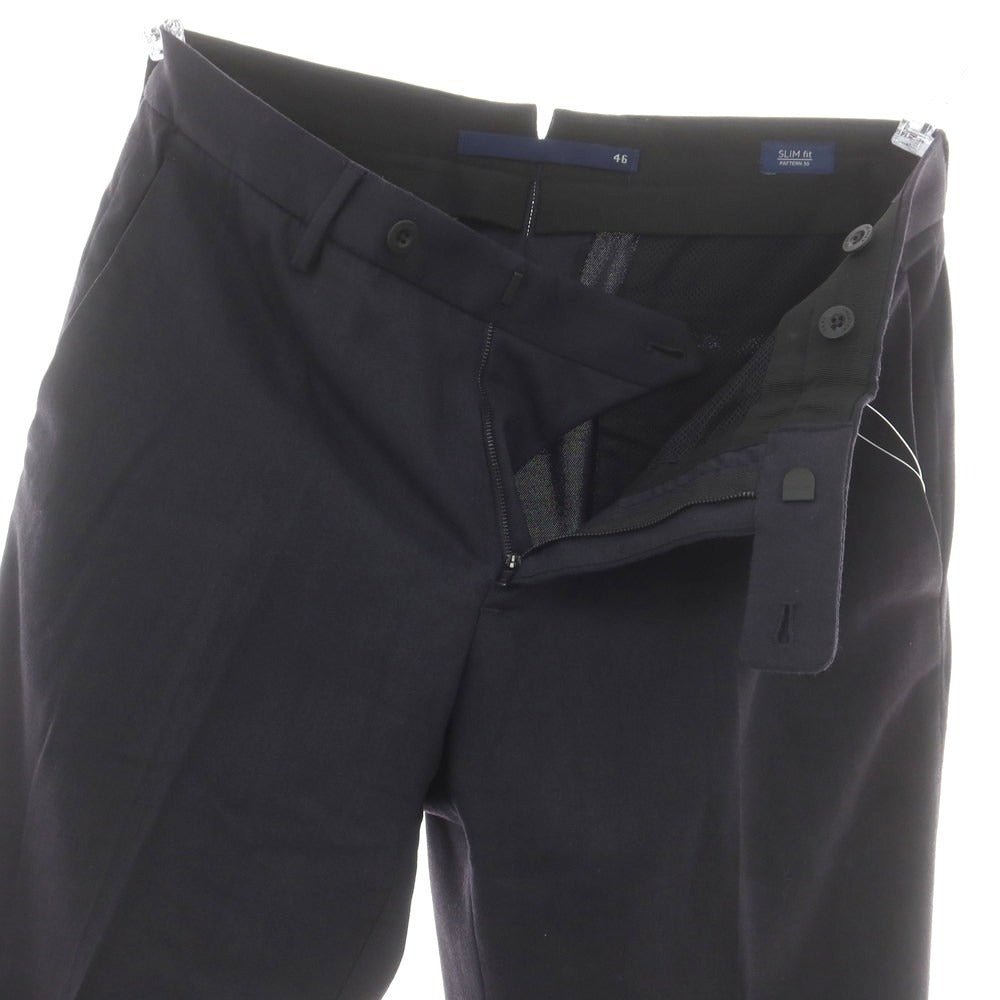 【中古】インコテックス INCOTEX URBAN TRAVELLER ストレッチ ウールポリエステル ドレススラックスパンツ ネイビー【 46 】【 状態ランクC 】【 メンズ 】