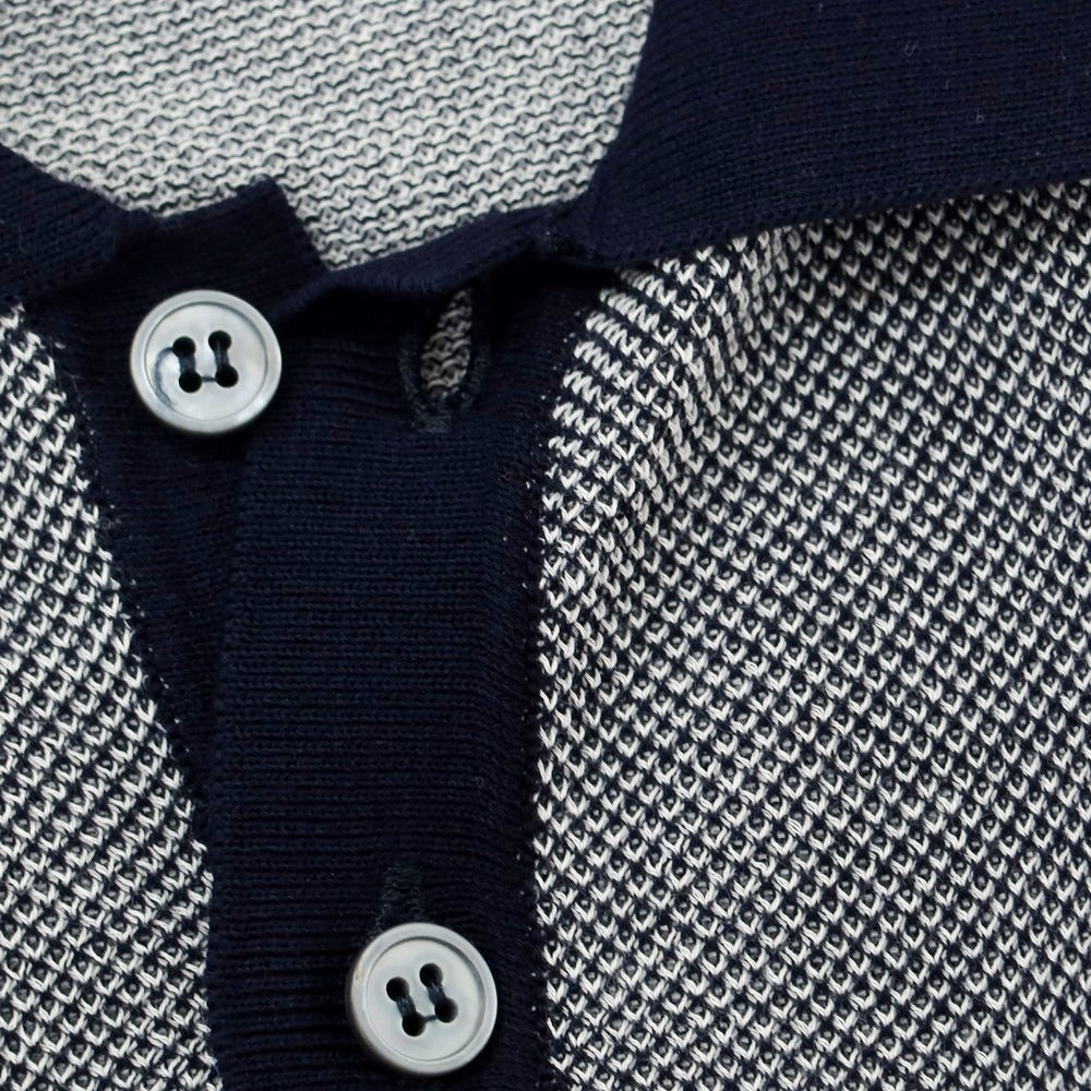 [Used] ZANONE Cotton Short Sleeve Polo Knit Navy x White [48] [Condition Rank B] [Men&