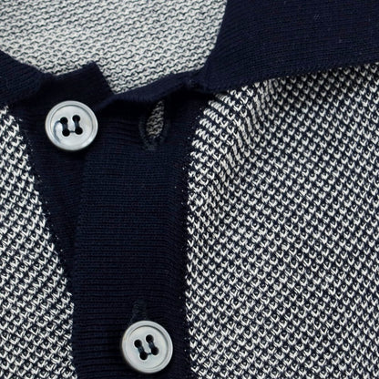 [Used] ZANONE Cotton Short Sleeve Polo Knit Navy x White [48] [Condition Rank B] [Men&