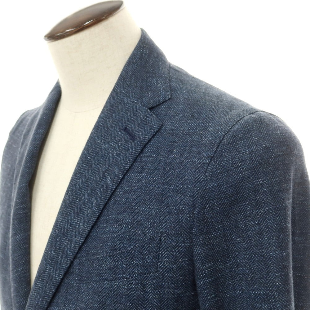 【中古】タリアトーレ TAGLIATORE ウールコットンリネン テーラードジャケット ネイビーxブルー【 48 】【 状態ランクB 】【 メンズ 】