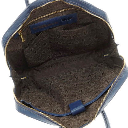 【中古】トフアンドロードストーン TOFF&amp;LOADSTONE 型押しレザー ブリーフケース ネイビーブルー【 状態ランクC 】【 メンズ 】