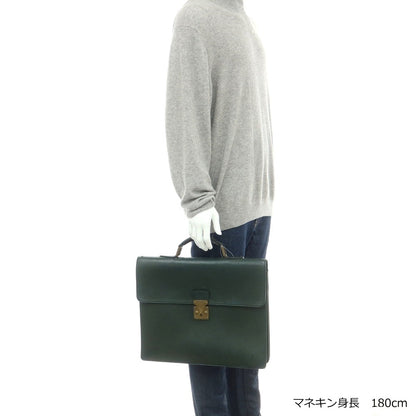 【中古】ルイ ヴィトン LOUIS VUITTON タイガ 型押しレザー ブリーフケース グリーン【 状態ランクD 】【 メンズ 】