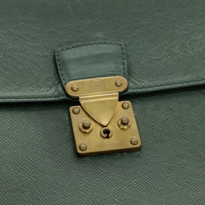 【中古】ルイ ヴィトン LOUIS VUITTON タイガ 型押しレザー ブリーフケース グリーン【 状態ランクD 】【 メンズ 】