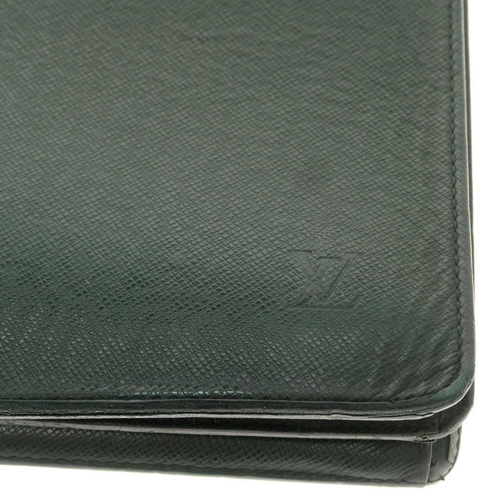 【中古】ルイ ヴィトン LOUIS VUITTON タイガ 型押しレザー ブリーフケース グリーン【 状態ランクD 】【 メンズ 】