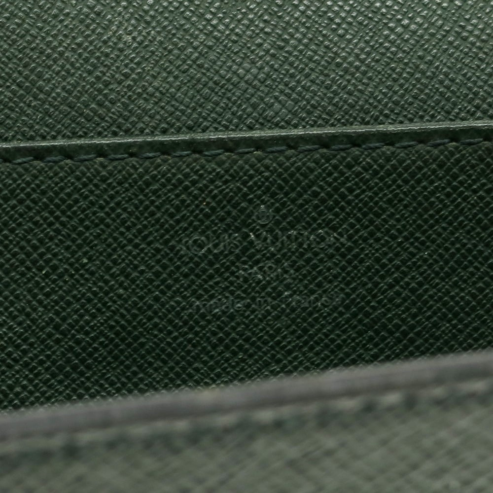 【中古】ルイ ヴィトン LOUIS VUITTON タイガ 型押しレザー ブリーフケース グリーン【 状態ランクD 】【 メンズ 】