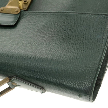 【中古】ルイ ヴィトン LOUIS VUITTON タイガ 型押しレザー ブリーフケース グリーン【 状態ランクD 】【 メンズ 】