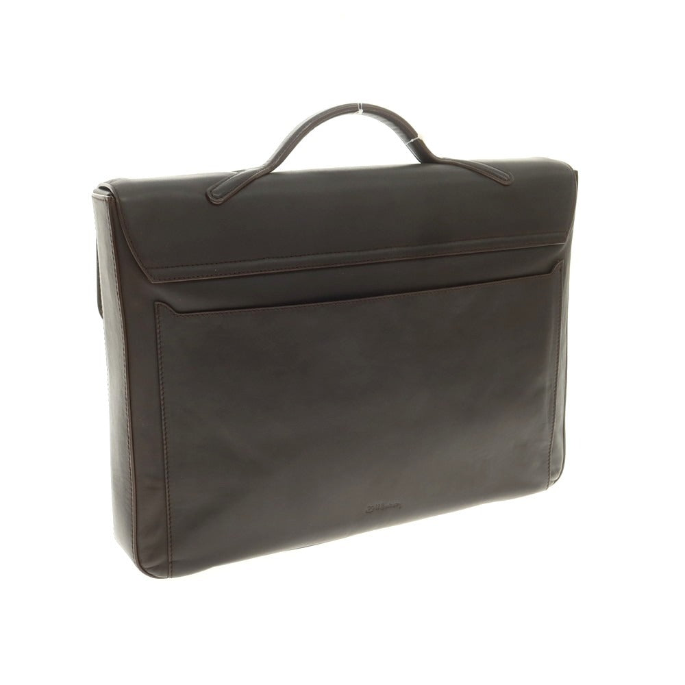 【中古】ビルアンバーグ Bill Amberg レザー フラップ ブリーフケース ダークブラウン【 状態ランクB 】【 メンズ 】