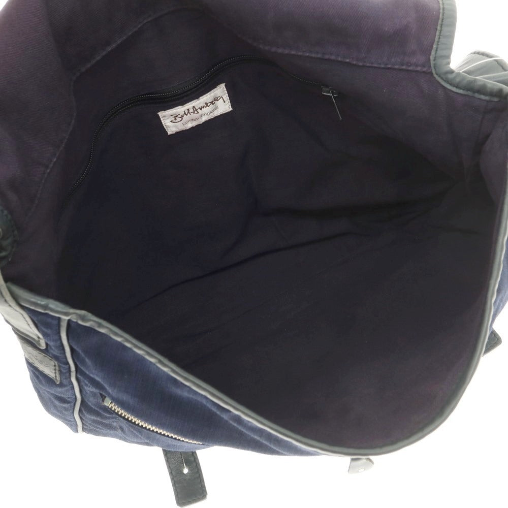 【中古】ビルアンバーグ Bill Amberg コットン ショルダーバッグ ネイビー【 状態ランクC 】【 メンズ 】[EPD]