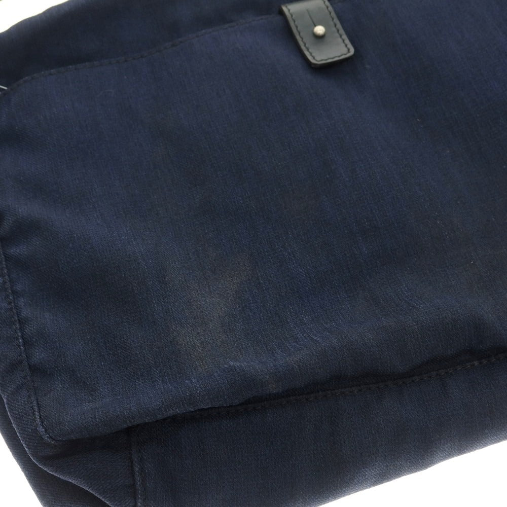 【中古】ビルアンバーグ Bill Amberg コットン ショルダーバッグ ネイビー【 状態ランクC 】【 メンズ 】[EPD]