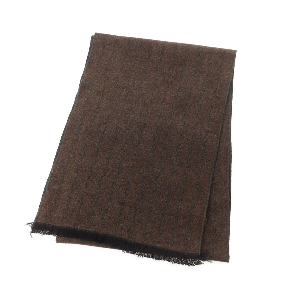【中古】フィオリオ FIORIO レーヨン ストライプ マフラー ダークブラウン【 状態ランクA 】【 メンズ 】