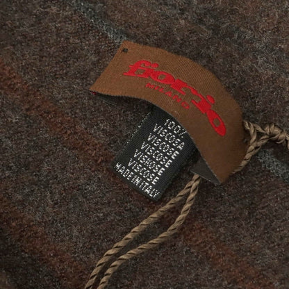 【中古】フィオリオ FIORIO レーヨン ストライプ マフラー ダークブラウン【 状態ランクA 】【 メンズ 】