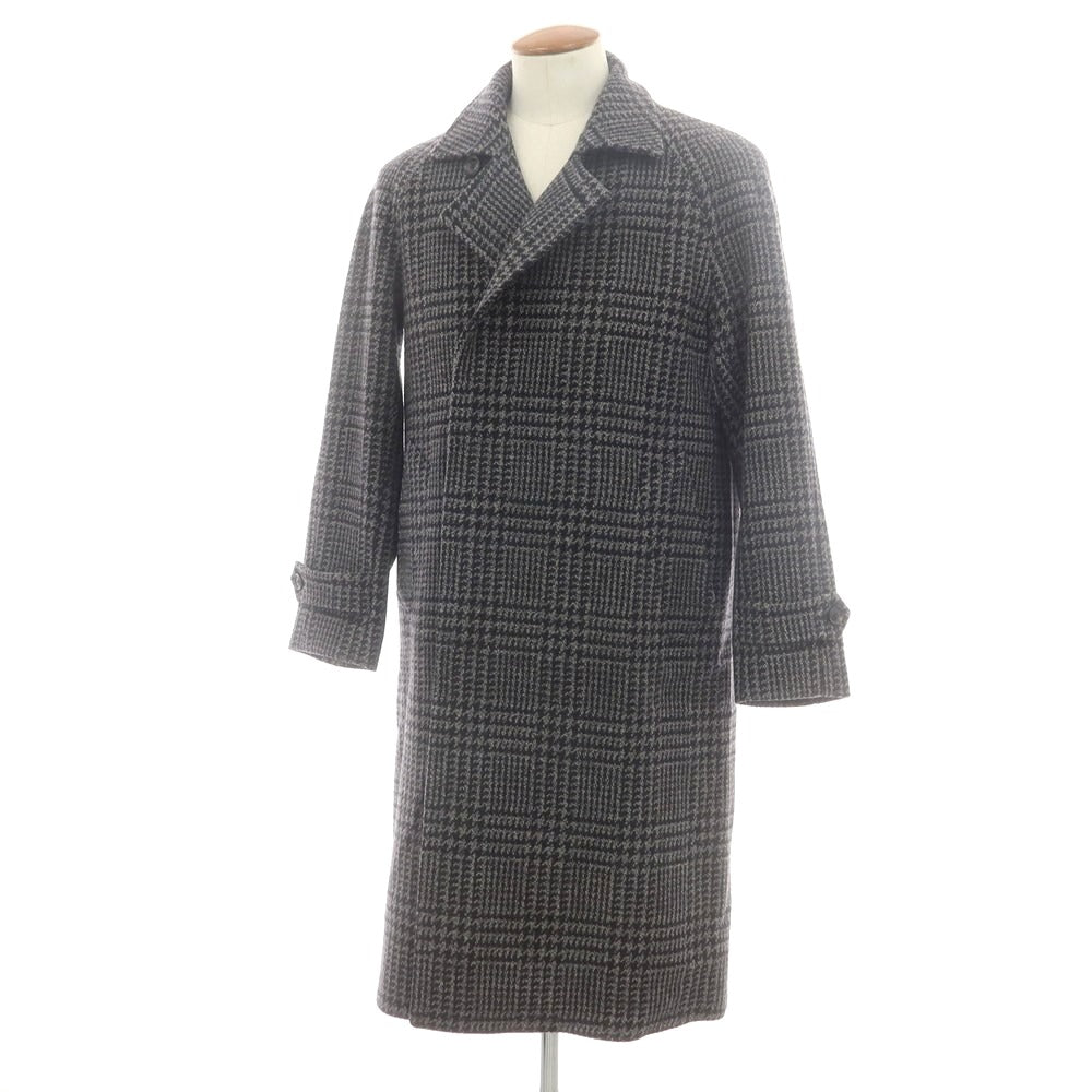 【中古】リングヂャケット RING JACKET ツイードウール チェック チェスターフィールドコート グレーxブラック【 46 】【 状態ランクA 】【 メンズ 】