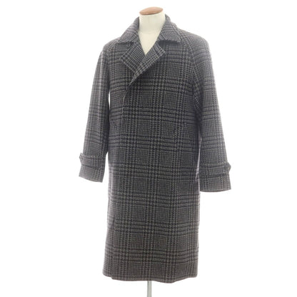 【中古】リングヂャケット RING JACKET ツイードウール チェック チェスターフィールドコート グレーxブラック【 46 】【 状態ランクA 】【 メンズ 】