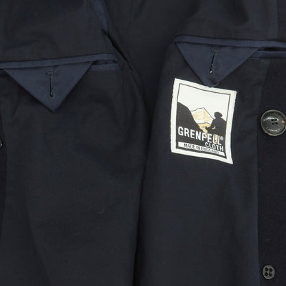 【中古】グレンフェル GRENFELL グレンフェルクロス ダブルブレストコート ネイビー【 36 】【 状態ランクB 】【 メンズ 】