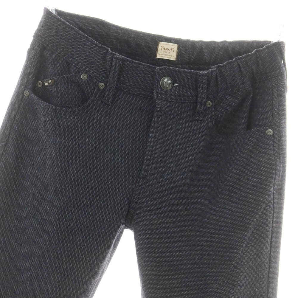 【中古】ヤヌーク YANUK ストレッチ ポリエステルレーヨン 5ポケットパンツ ブラックネイビーxグレー【 M 】【 状態ランクB 】【 メンズ 】
