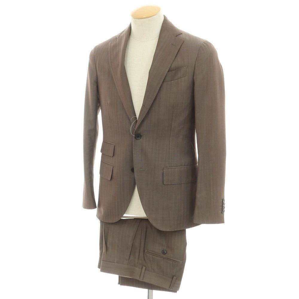 【中古】ラルディーニ LARDINI ウール 3つボタンスーツ アッシュブラウン【 42 】【 状態ランクC 】【 メンズ 】