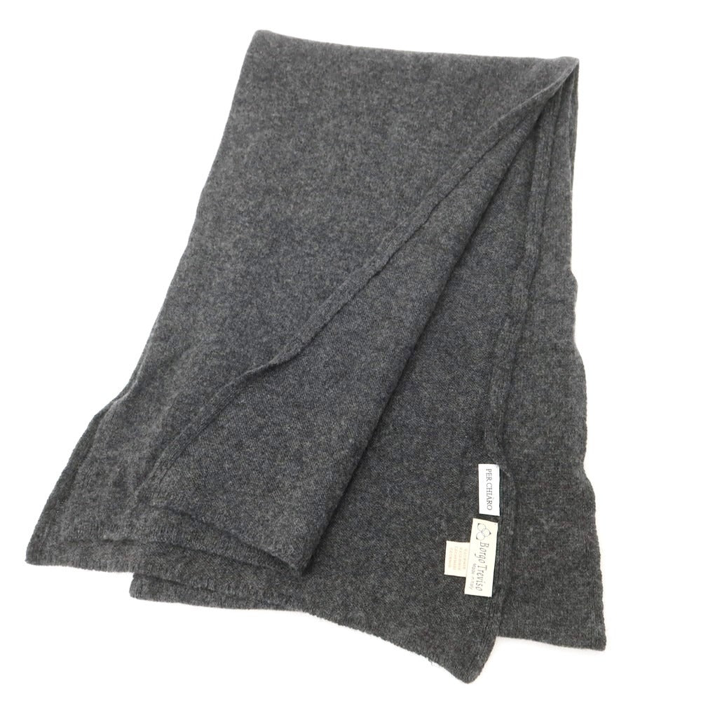 【中古】ボルゴ トレビゾ Borgo Treviso カシミヤ マフラー ダークグレー【 状態ランクB 】【 メンズ 】