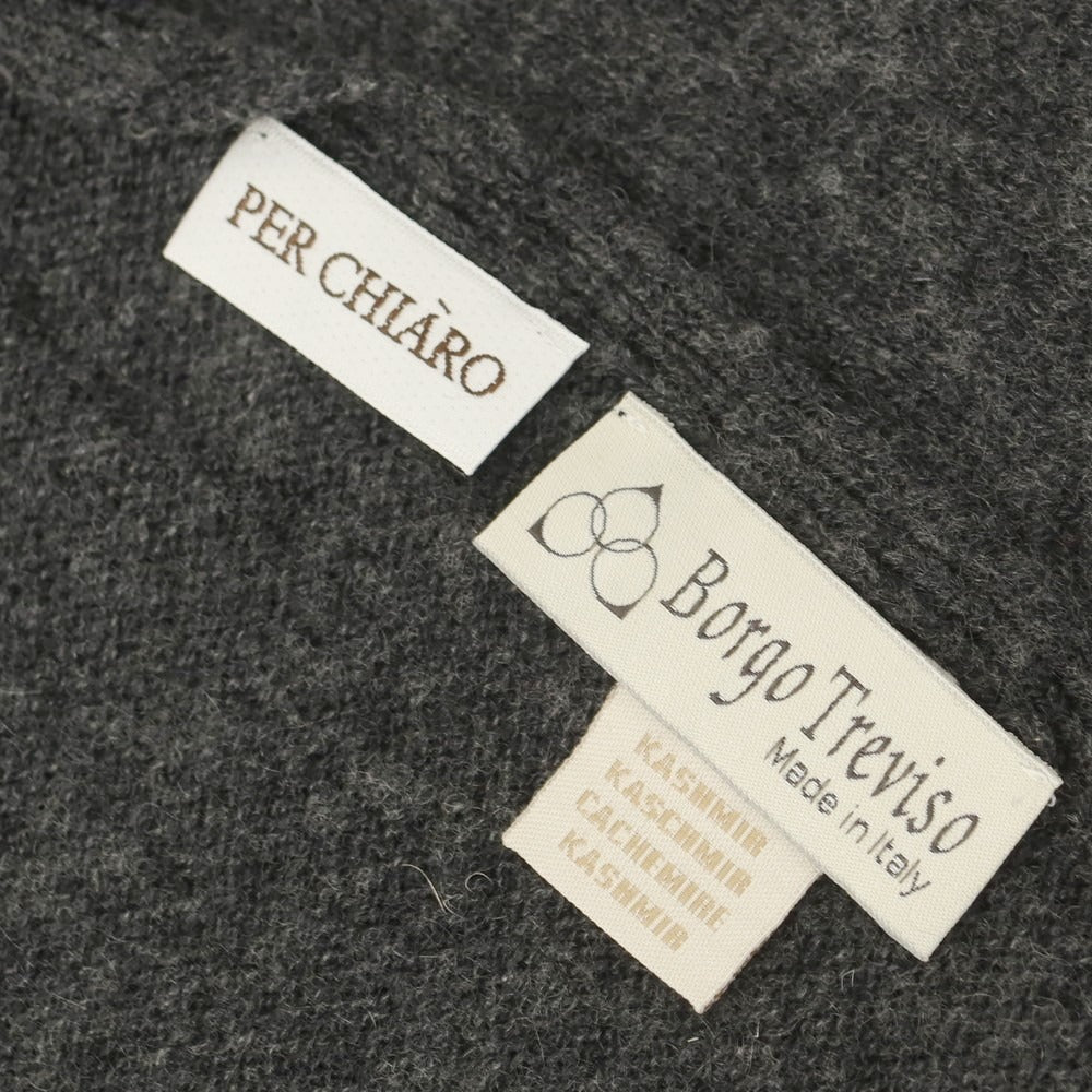 【中古】ボルゴ トレビゾ Borgo Treviso カシミヤ マフラー ダークグレー【 状態ランクB 】【 メンズ 】