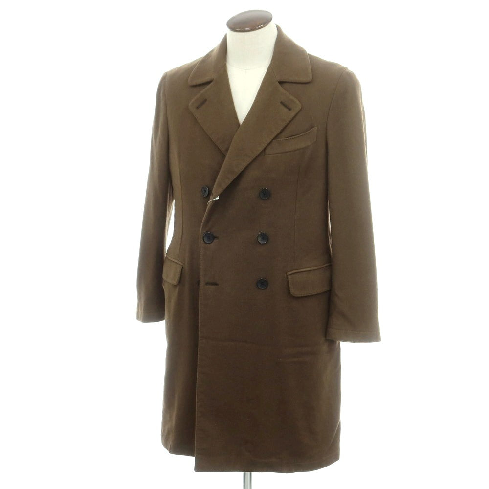 【中古】ベルベスト Belvest カシミヤ ダブルブレストコート オリーブ【 50 】【 状態ランクC 】【 メンズ 】