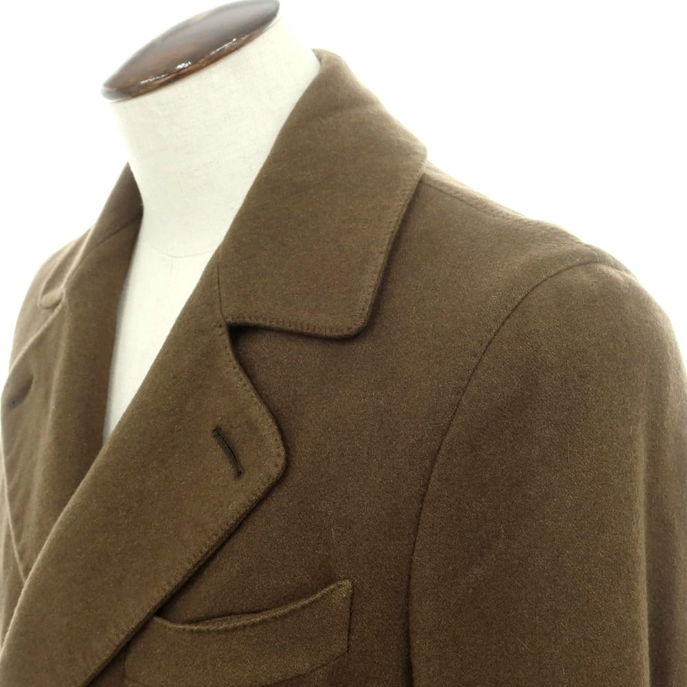 【中古】ベルベスト Belvest カシミヤ ダブルブレストコート オリーブ【 50 】【 状態ランクC 】【 メンズ 】