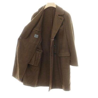 【中古】ベルベスト Belvest カシミヤ ダブルブレストコート オリーブ【 50 】【 状態ランクC 】【 メンズ 】
