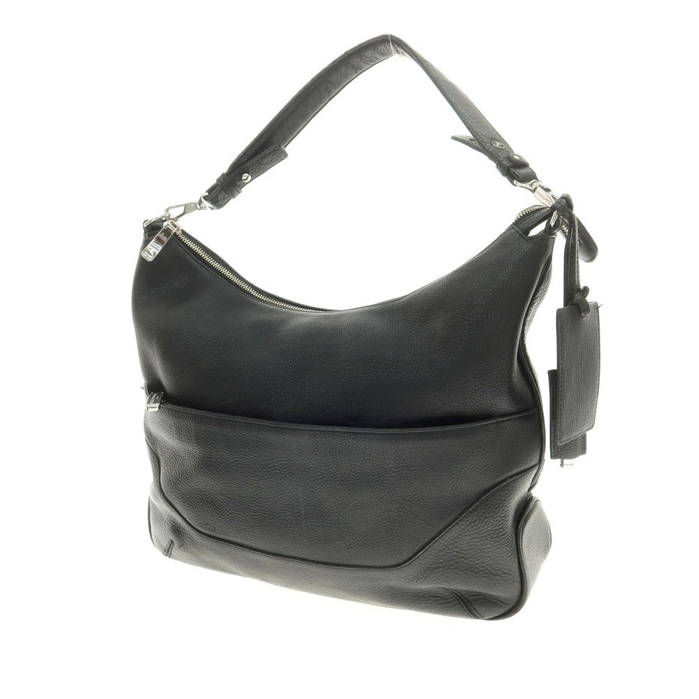 【中古】ペッレモルビダ PELLE MORBIDA シュリンクレザー ワンショルダーバッグ ブラック【 状態ランクC 】【 メンズ 】